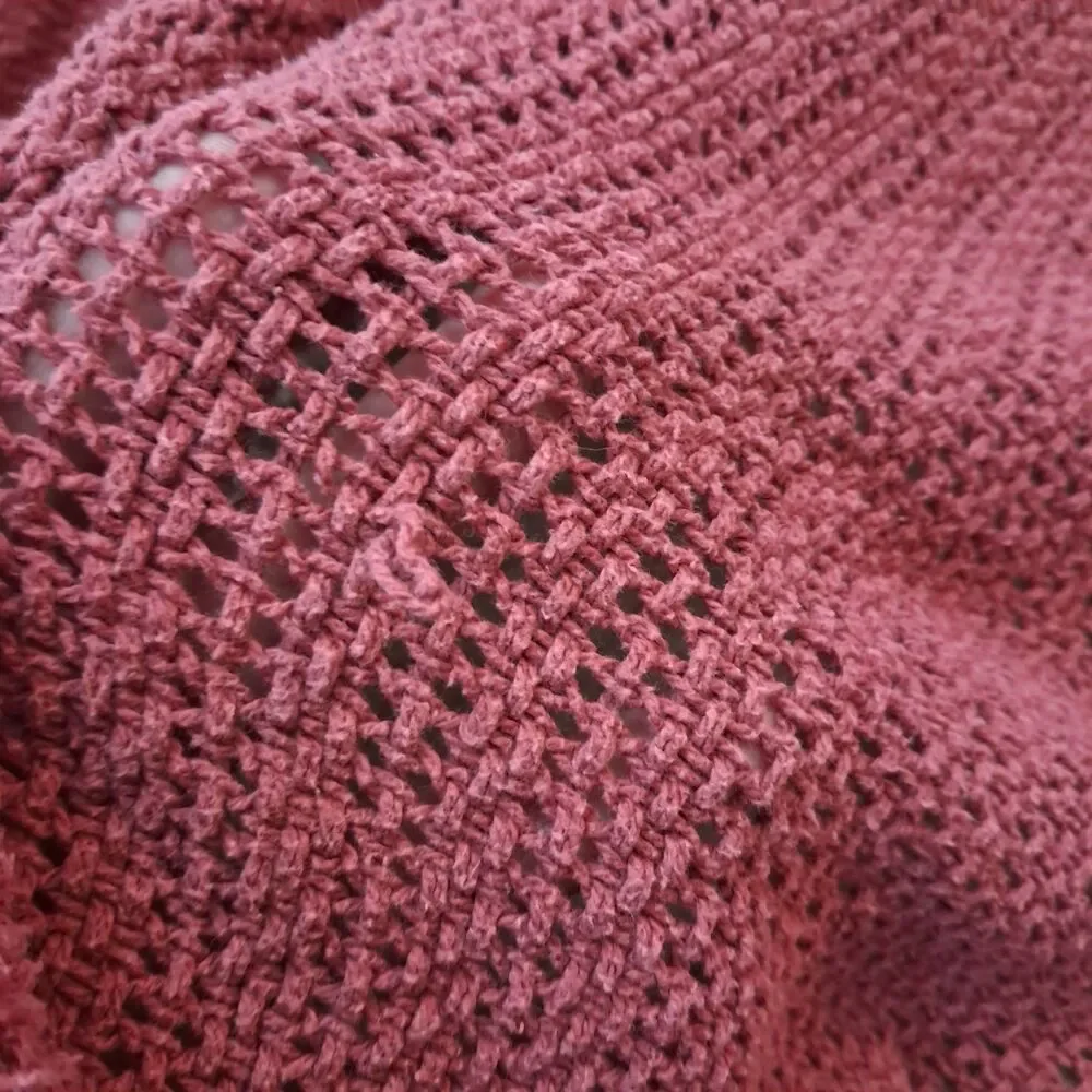 Beacon blanket burgundy red cotton open weave thermal WPL 1675 USA queen king